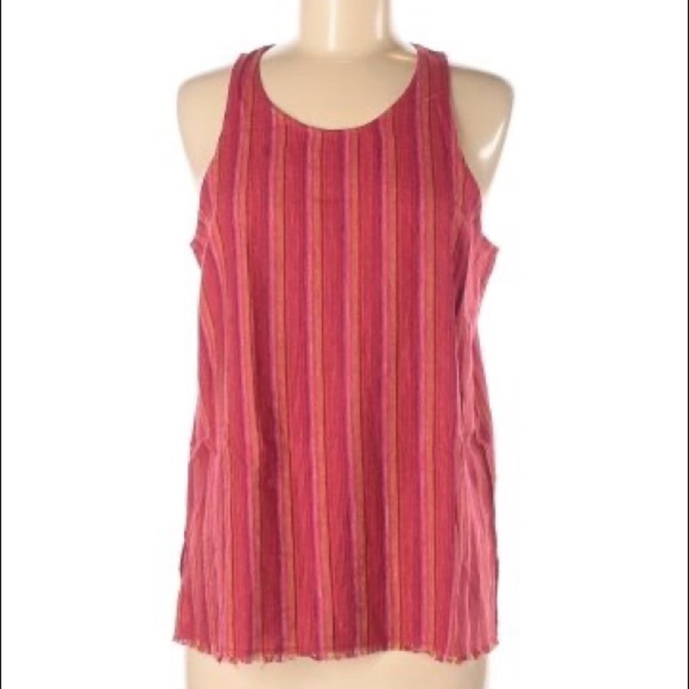 NWT DREW Red Striped Tank Top